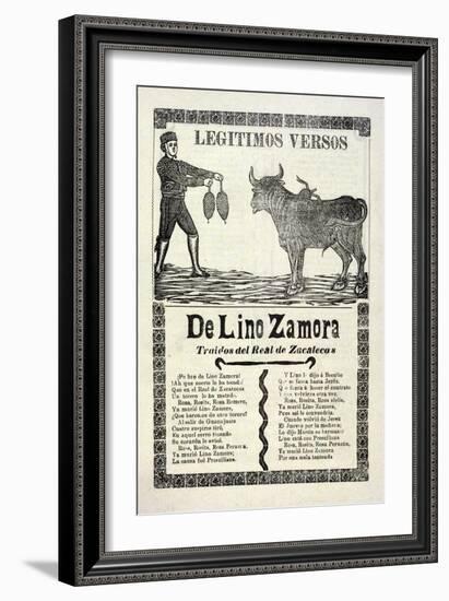 Legítimos Versos De Lino Zamora Traidos Del Real De Zacatecas, Published 1903-Jose Guadalupe Posada-Framed Giclee Print