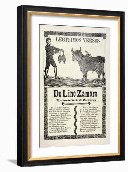 Legítimos Versos De Lino Zamora Traidos Del Real De Zacatecas, Published 1903-Jose Guadalupe Posada-Framed Giclee Print