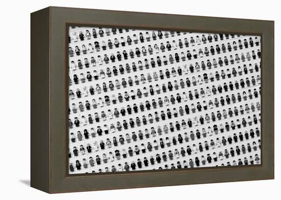 Lego Man Collection Black and White Art Print Poster-null-Framed Stretched Canvas