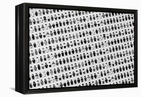 Lego Man Collection Black and White Art Print Poster-null-Framed Stretched Canvas