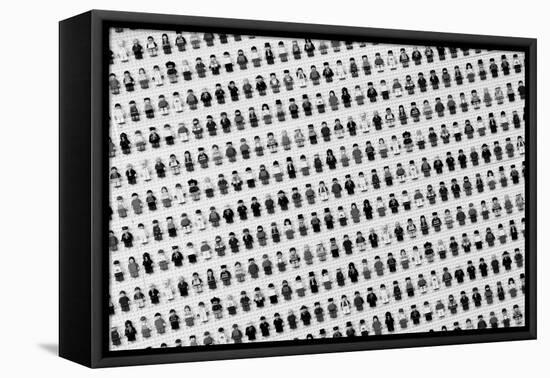 Lego Man Collection Black and White Art Print Poster-null-Framed Stretched Canvas