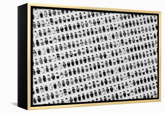 Lego Man Collection Black and White Art Print Poster-null-Framed Stretched Canvas