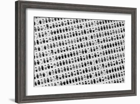 Lego Man Collection Black and White Art Print Poster-null-Framed Art Print