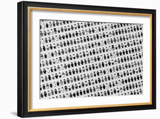 Lego Man Collection Black and White Art Print Poster-null-Framed Premium Giclee Print