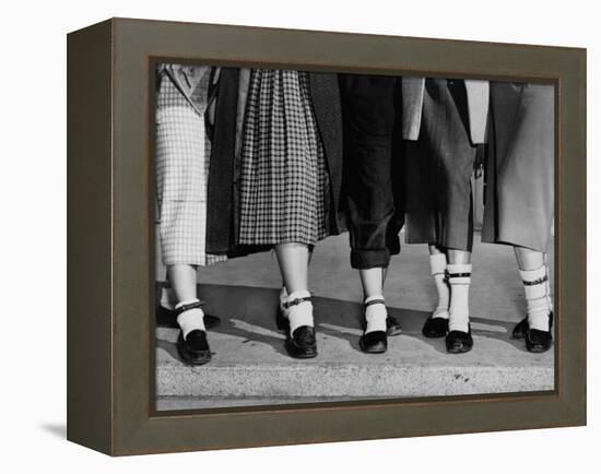 Legs and Feet with Dog Collar Anklets-Roger Higgins-Framed Stretched Canvas