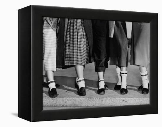 Legs and Feet with Dog Collar Anklets-Roger Higgins-Framed Stretched Canvas