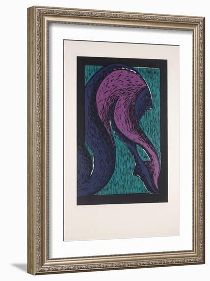 Legs Crossed Nº2, 2019 (Linocut)-Guilherme Pontes-Framed Giclee Print