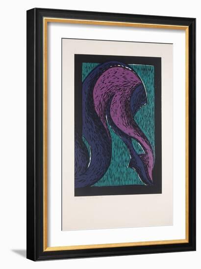 Legs Crossed Nº2, 2019 (Linocut)-Guilherme Pontes-Framed Giclee Print