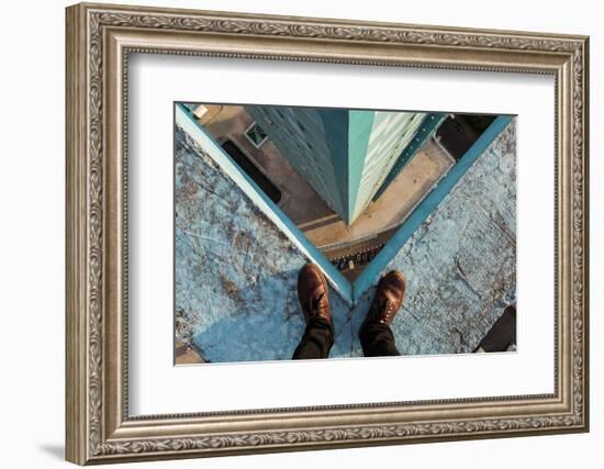 Legs of a Man Standing on the Edge, Moscow-Alexander Voskresensky-Framed Photographic Print