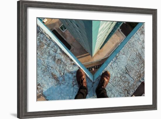 Legs of a Man Standing on the Edge, Moscow-Alexander Voskresensky-Framed Photographic Print