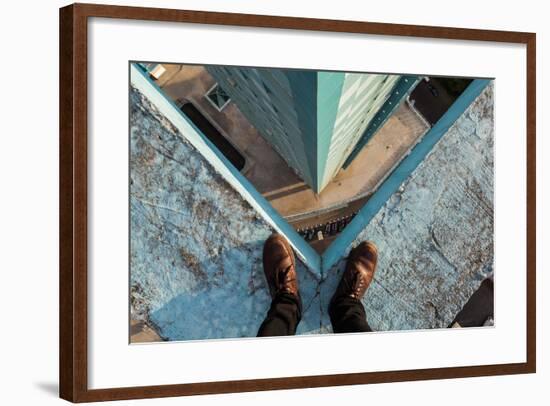 Legs of a Man Standing on the Edge, Moscow-Alexander Voskresensky-Framed Photographic Print