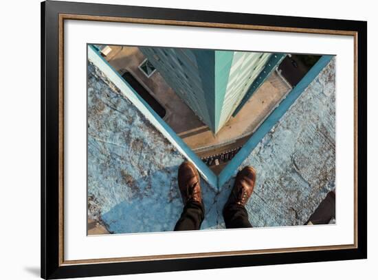 Legs of a Man Standing on the Edge, Moscow-Alexander Voskresensky-Framed Photographic Print