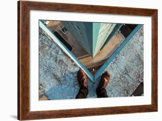 Legs of a Man Standing on the Edge, Moscow-Alexander Voskresensky-Framed Photographic Print