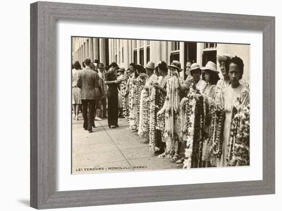 Lei Vendors, Honolulu, Hawaii-null-Framed Art Print