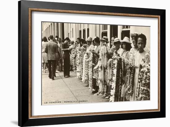 Lei Vendors, Honolulu, Hawaii-null-Framed Art Print