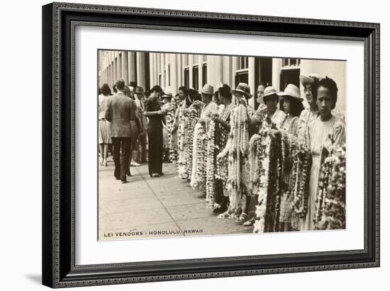 Lei Vendors, Honolulu, Hawaii-null-Framed Art Print