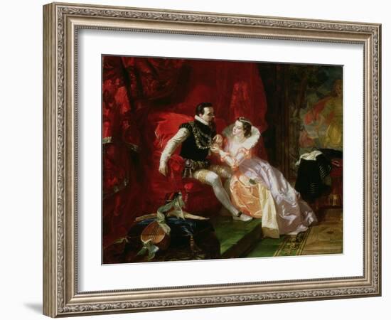 Leicester and Amy Robsart at Cumnor Hall, 1866-Edward Matthew Ward-Framed Giclee Print