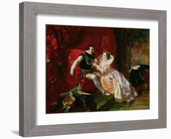 Leicester and Amy Robsart at Cumnor Hall, 1866-Edward Matthew Ward-Framed Giclee Print