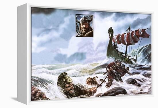 Leif Ericsson's Discovery of North America-Oliver Frey-Framed Premier Image Canvas