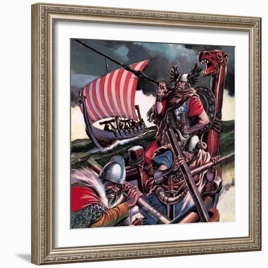 Leif Ericsson, the Viking Who Found America-Ron Embleton-Framed Giclee Print