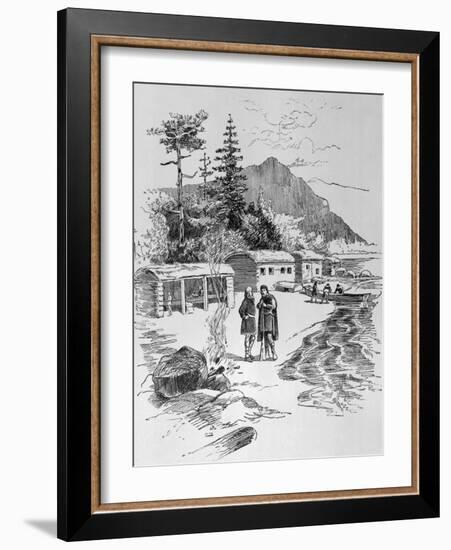 Leif Erikson Exploring Greenland-null-Framed Giclee Print