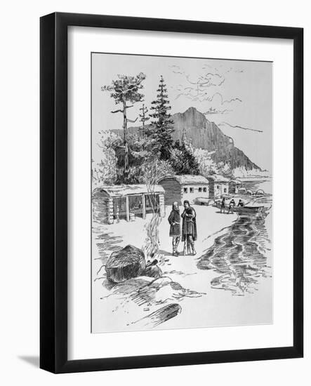Leif Erikson Exploring Greenland-null-Framed Giclee Print