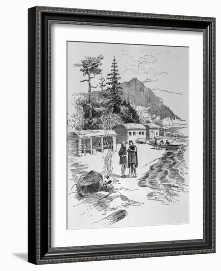 Leif Erikson Exploring Greenland-null-Framed Giclee Print