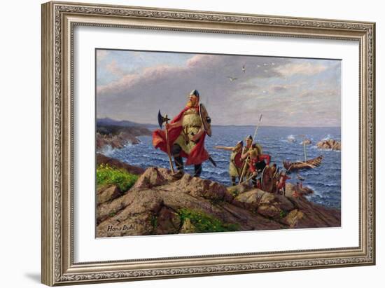 Leif Eriksson Discovers America-Hans Dahl-Framed Giclee Print