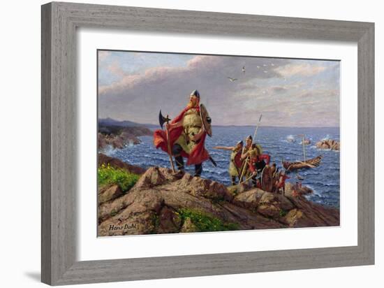 Leif Eriksson Discovers America-Hans Dahl-Framed Giclee Print