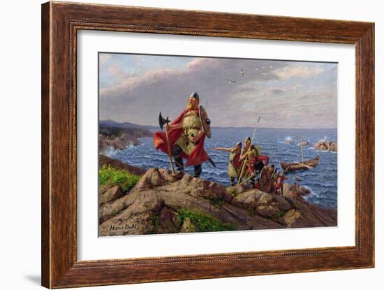 Leif Eriksson Discovers America-Hans Dahl-Framed Giclee Print