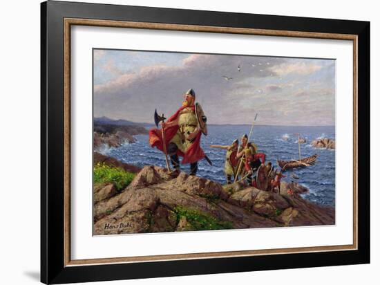 Leif Eriksson Discovers America-Hans Dahl-Framed Giclee Print