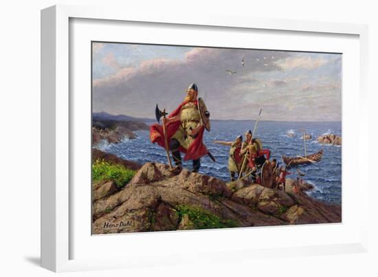 Leif Eriksson Discovers America-Hans Dahl-Framed Giclee Print