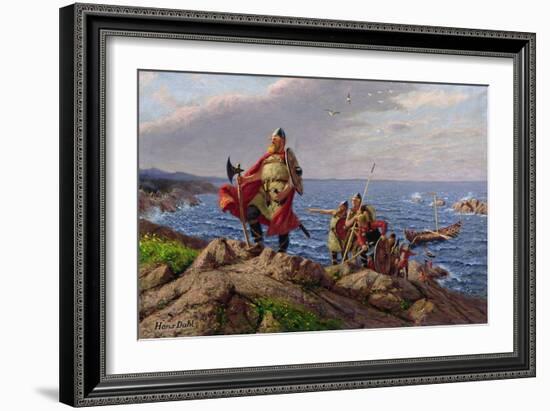 Leif Eriksson Discovers America-Hans Dahl-Framed Giclee Print