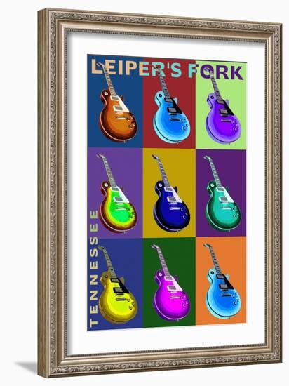 Leiper's Fork, Tennessee - Guitar Pop Art-Lantern Press-Framed Art Print