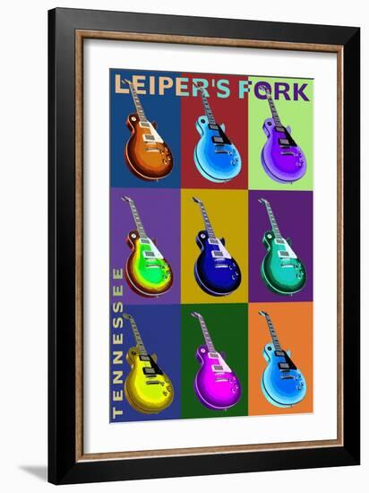 Leiper's Fork, Tennessee - Guitar Pop Art-Lantern Press-Framed Art Print