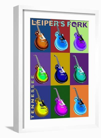 Leiper's Fork, Tennessee - Guitar Pop Art-Lantern Press-Framed Art Print