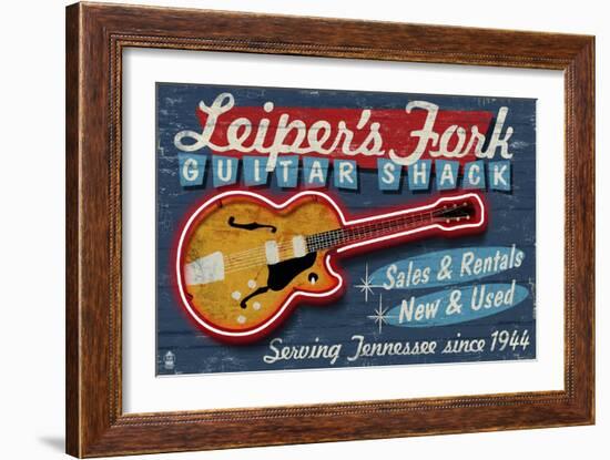 Leiper's Fork, Tennessee - Guitar Shack-Lantern Press-Framed Art Print