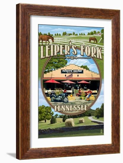 Leiper's Fork, Tennessee - Montage Scenes-Lantern Press-Framed Premium Giclee Print