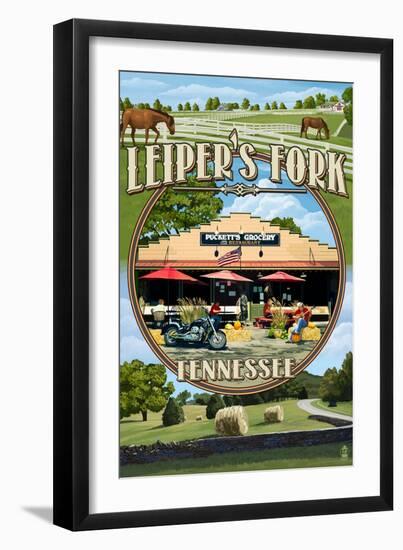 Leiper's Fork, Tennessee - Montage Scenes-Lantern Press-Framed Art Print