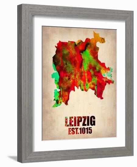 Leipzig Watercolor Poster-NaxArt-Framed Art Print
