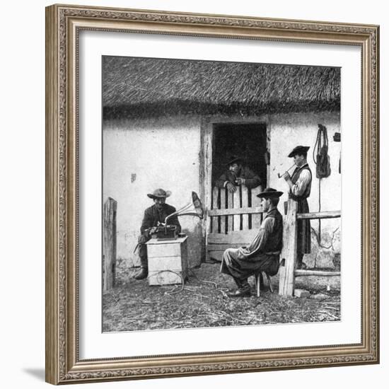 Leisure Time for Cowherds, Hungary, 1922-AW Cutler-Framed Giclee Print