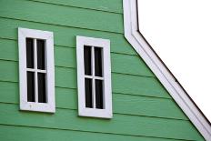 Gable Roof with White Windows on Wooden House-leisuretime70-Laminated Photographic Print