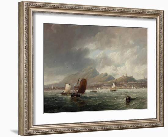 Leith and Edinburgh from the Firth of Forth, 1847-John Wilson Carmichael-Framed Giclee Print