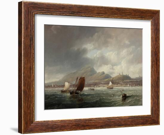 Leith and Edinburgh from the Firth of Forth, 1847-John Wilson Carmichael-Framed Giclee Print