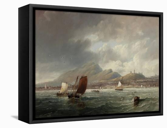 Leith and Edinburgh from the Firth of Forth, 1847-John Wilson Carmichael-Framed Premier Image Canvas