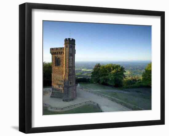 Leith Hill Tower, Highest Point in South East England, View Sout on a Summer Morning, Surrey Hills,-John Miller-Framed Photographic Print