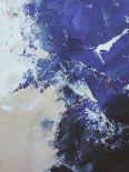 Sapphirine and Navy Blue Abstraction with Watercolor on Paper-Lekovetskasyte-Art Print