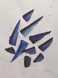 Acrylic Abstraction with Dark Blue Streaks.Modern Art-Lekovetskasyte-Mounted Art Print