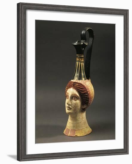 Lekythos Showing Woman's Head, Painted Terracotta from Hypogeum-null-Framed Giclee Print