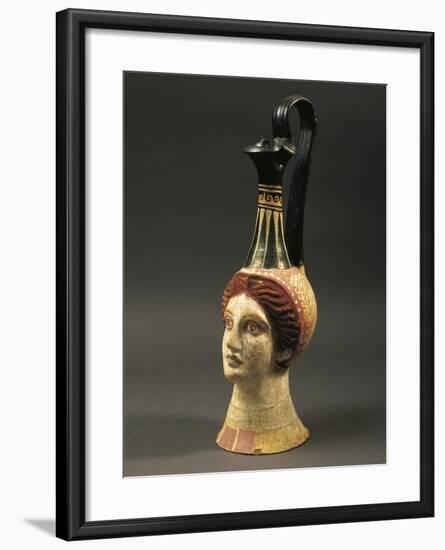 Lekythos Showing Woman's Head, Painted Terracotta from Hypogeum-null-Framed Giclee Print